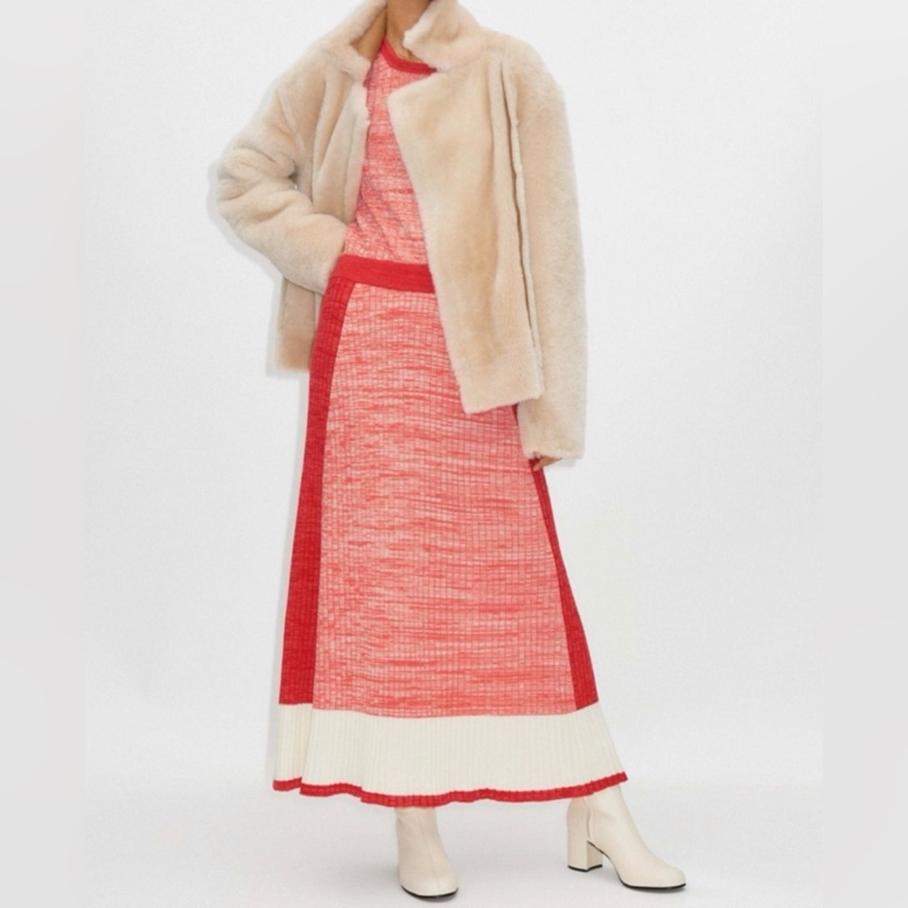 ME+EM Colourblock Knit Pleated Maxi Skirt | Wool Cashmere Blend | Size S - Picture 8 of 9